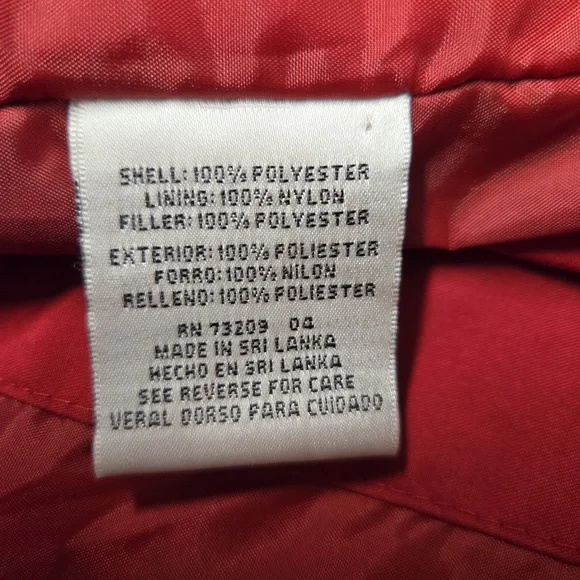 Quilted,red, size large, marvin richards, car coat, fingertip length. - Picture 6 of 7